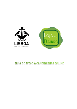 Guia Apoio à Candidatura on-online