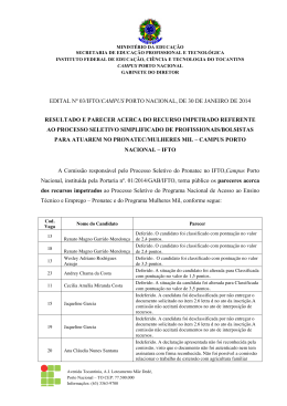 Resultado Recursos - Campus Porto Nacional