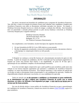 INFORMA&Ccedil;&Atilde;O - Winthrop University Hospital