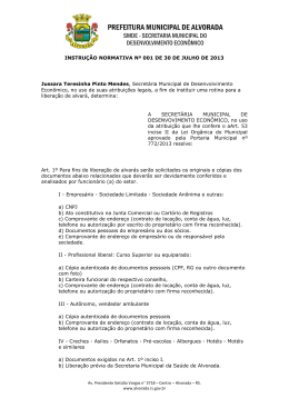 INSTRU&Ccedil;&Atilde;O NORMATIVA N&ordm; 001 DE 30 DE JULHO DE 2013