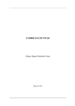 CURRICULUM VITAE S&eacute;rgio Miguel Redondo Faias