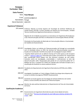 CV - Escola Superior de Tecnologia de Castelo Branco