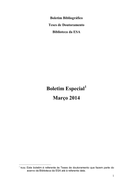 Boletim Especial Mar&ccedil;o 2014