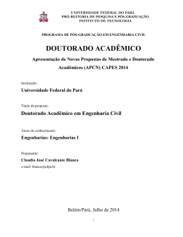 Apresenta&ccedil;&atilde;o de Novas Propostas de Mestrado e Doutorado 2014