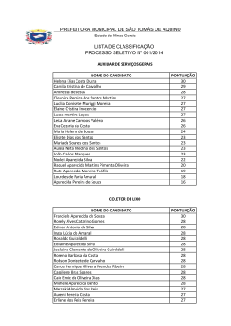 Inscri&ccedil;&atilde;o Processo Seletivo Edital n&ordm; 001 2014 S&atilde;o Tom&aacute;s de Aquino