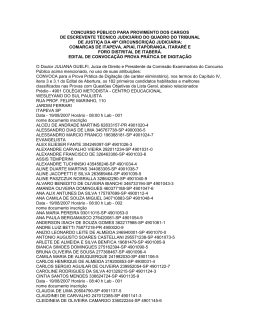 Convocação Convocação para prova prática