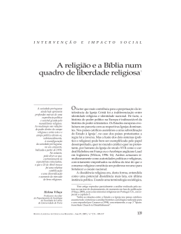 A religi&atilde;o e a B&iacute;blia num quadro de liberdade religiosa1