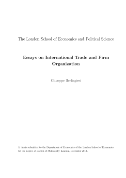 Essays on international trade and firm organization