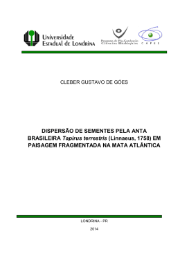 (Linnaeus, 1758) em Paisagem Fragmentada na Mata Atl&acirc;ntica