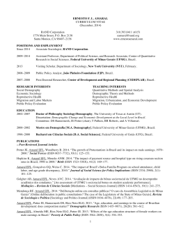 1 ERNESTO F. L. AMARAL CURRICULUM VITAE (December, 2014
