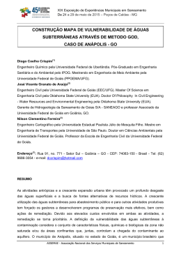 construção mapa de vulnerabilidade de águas subterrâneas através