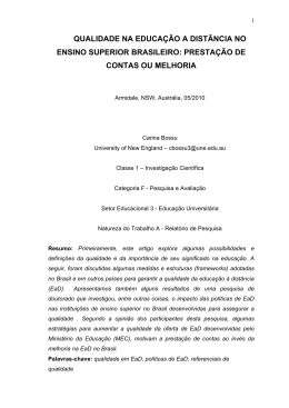 título: qualidade na educação a distância no ensino superior