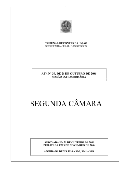 SEGUNDA CÂMARA - Tribunal de Contas da União