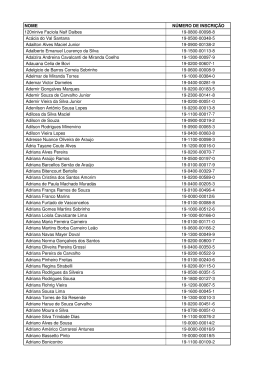 Rela&ccedil;&atilde;o dos candidatos com inscri&ccedil;&otilde;es preliminares acolhidas