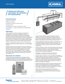 Sistema R-102 para supressão de incêndios em restaurantes