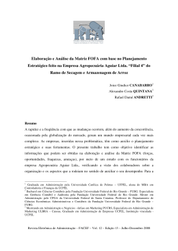 Elabora&ccedil;&atilde;o e An&aacute;lise da Matriz FOFA com base no