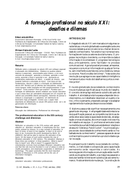 A formação profissional no século XXI: desafios e