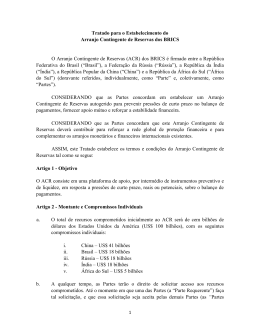 (ACR) dos BRICS &eacute;