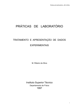 Tratamento e Apresenta&ccedil;&atilde;o de Dados Experimentais