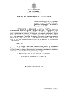 Portaria CJF n. 103 de 6 de mar&ccedil;o de 2015