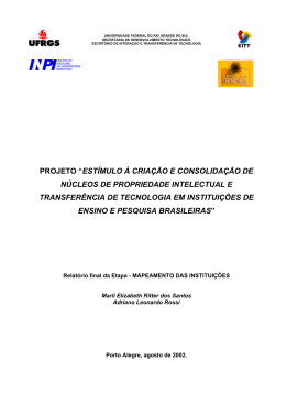 Projeto &raquo; "Est&iacute;mulo &Agrave; Cria&ccedil;&atilde;o e Consolida&ccedil;&atilde;o de N&uacute;cleos