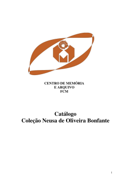 Catálogo Coleção Neusa de Oliveira Bonfante - Fcm