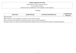 Programa Canto Gregoriano Secund&aacute;rio