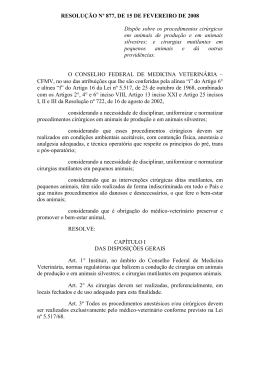 Resolu&ccedil;&atilde;o 877/2008 do Conselho Federal de Medicina Veterin&aacute;ria