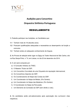 Audições para Concertino Orquestra Sinfónica Portuguesa