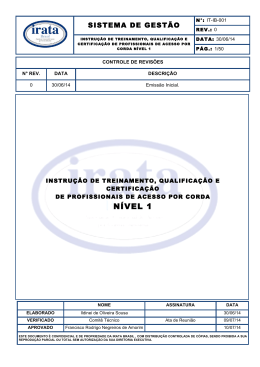 Instru&ccedil;&atilde;o de Treinamento para N&iacute;vel 1: (Download aqui)