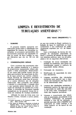 limpeza e revestimento de tubulações assentadasú