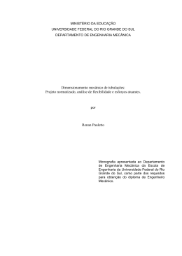Dimensionamento mec&acirc;nico de tubula&ccedil;&otilde;es: Projeto normatizado