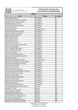 Lista de s&oacute;cios quites por &aacute;reas de representa&ccedil;&atilde;o