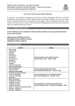 Edital de convoca&ccedil;&atilde;o para provas objetivas