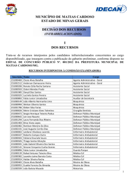 DECIS&Atilde;O DE RECURSOS - MATIAS CARDOSO