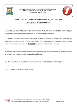 Deferimento das inscri&ccedil;&otilde;es