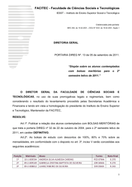FACITEC - Faculdade de Ci&ecirc;ncias Sociais e Tecnol&oacute;gicas