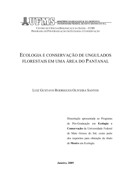 ECOLOGIA E CONSERVA&Ccedil;&Atilde;O DE UNGULADOS FLORESTAIS EM