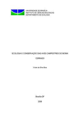 ECOLOGIA E CONSERVA&Ccedil;&Atilde;O DAS AVES CAMPESTRES DO