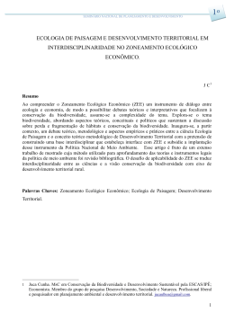 ecologia de paisagem e desenvolvimento territorial em