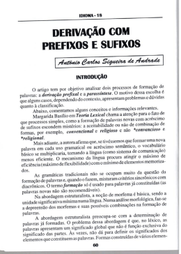 Derivação com Prefixos e Sufixos