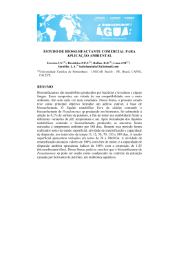 estudo de biossurfactante comercial para aplica&ccedil;&atilde;o