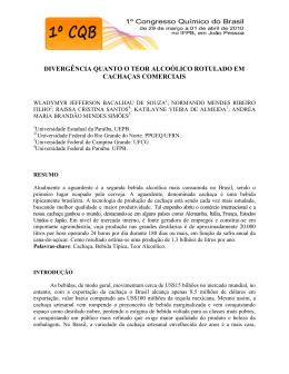 diverg&ecirc;ncia quanto o teor alco&oacute;lico rotulado e real em cacha&ccedil;as
