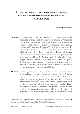 conflitos entre ordens religiosas no maranh&atilde;o e gr&atilde;o-par&aacute;