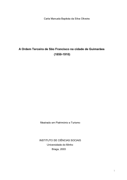 A Ordem Terceira de S&atilde;o Francisco na cidade de Guimar&atilde;es (1850
