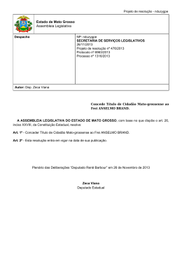 Proposição - Assembleia Legislativa do Estado de Mato Grosso
