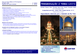 Programa Preliminar de Viagem - Israel