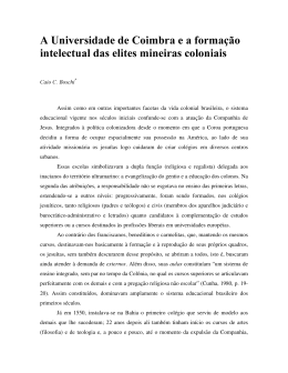 A Universidade de Coimbra e a forma&ccedil;mo intelectual