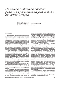 De uso de "estudo de caso"em pesquisas para dissertações