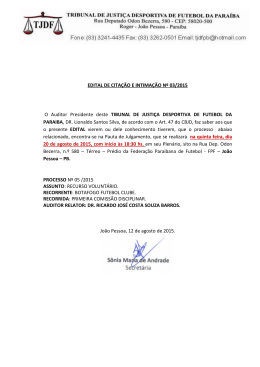 EDITAL DE CITAÇÃO E INTIMAÇÃO Nº 03/2015 O Auditor